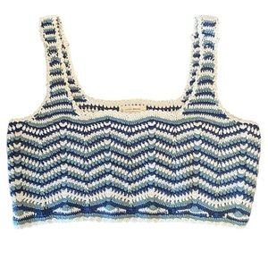 💙HOST PICK💙 NWT Lucky Brand Cropped Crochet Zig Zag Tank